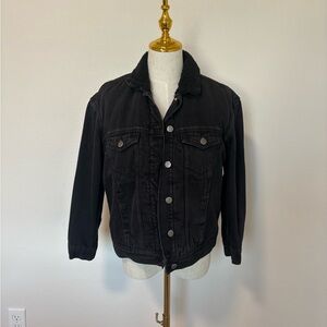 Old Navy Black Jacket with Sherpa Lining